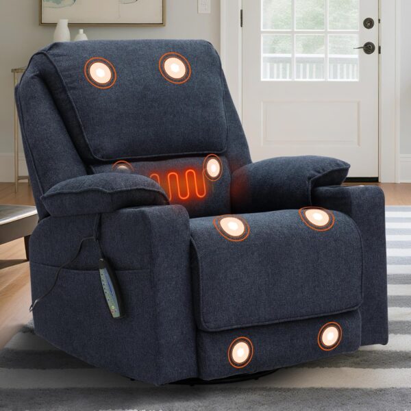 [Brand] Massagesessel 360° drehbar mit Wärmefunktion und 2 Gläsern