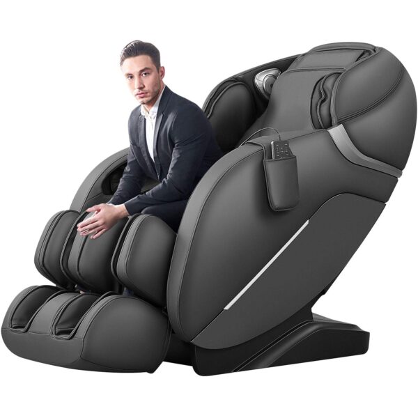 Full Body Massage Chair, Shiatsu Massage Chair with Zero Gravity Function, SL Rail, 12 Automatic Massage Programmes, Heat Therapy, Foot Rollers, Bluetooth