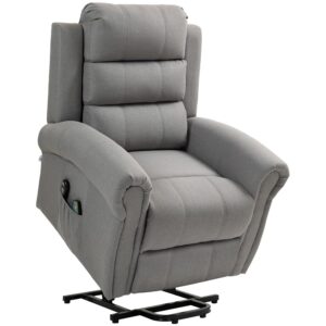 HOMCOM Relaxsessel mit Aufstehhilfe, elektrisch, Massage & Heizung, Lieferung inkl. Fernbedienung, 110 kg Tragfähigkeit