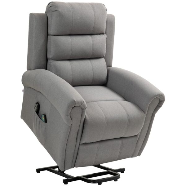 HOMCOM Relaxsessel mit Aufstehhilfe, elektrisch, Massage & Heizung, Lieferung inkl. Fernbedienung, 110 kg Tragfähigkeit