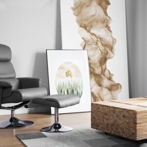 Legend Massage-Sessel mit Heizung, Timer und Fußstütze, Kunstleder Grau