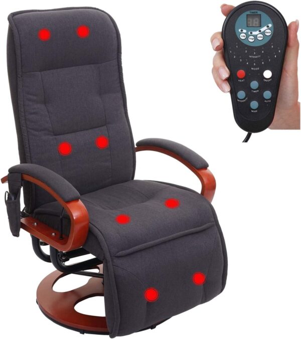 Mendler Arles II Relaxsessel mit Massagefunktion, Dunkelgrau