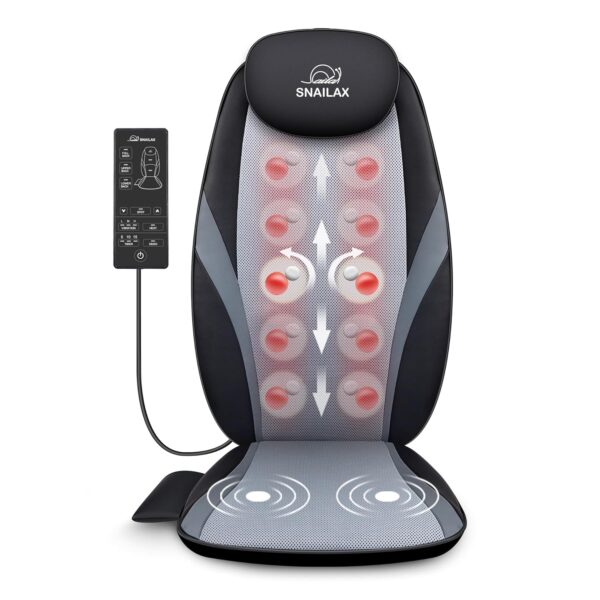 Snailax Shiatsu Massageauflage mit Wärme und Vibration für Nacken Rücken