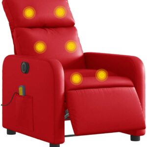 vidaXL Massage-Sessel Elektrisch Liegefunktion Rote Kunstleder