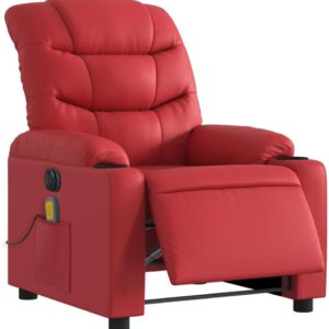 vidaXL Massage-Sessel elektrisch, verstellbarer Rücken- und Fußteil, rot