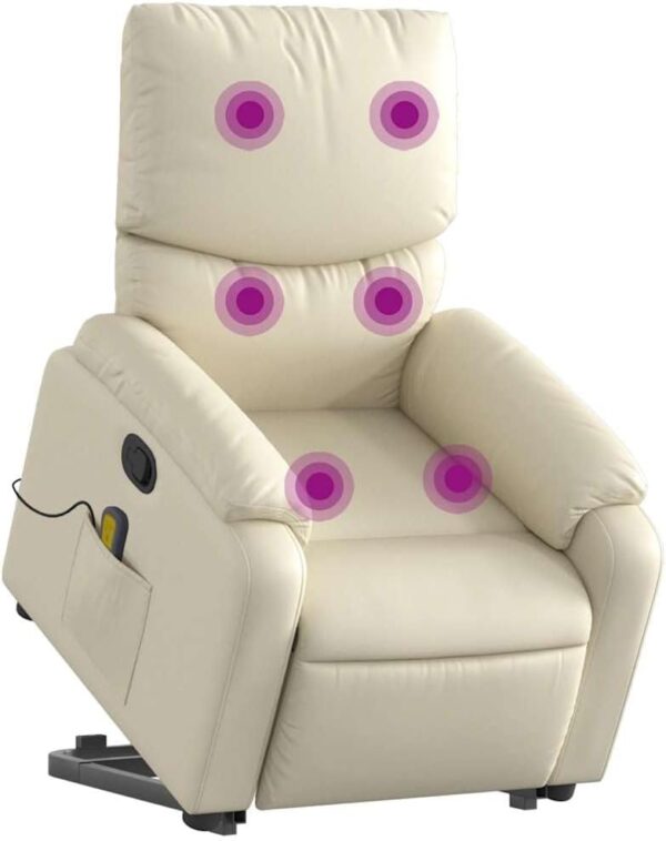vidaXL Massage-Sessel mit Aufstehhilfe, Vibration & Liegefunktion, Kunstleder