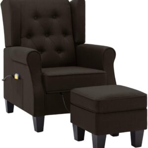 vidaXL Massage-Sessel mit Fernbedienung, elektrisch, Fußstütze, dunkelbraun