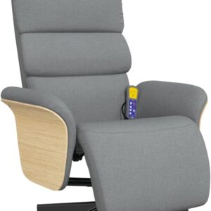 vidaXL Massage-Sessel mit verstellbarem Rücken- und Fußteil, grau