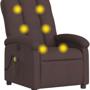 vidaXL Massage-Sessel mit verstellbarem Rücken und Vibration, dunkelbraun