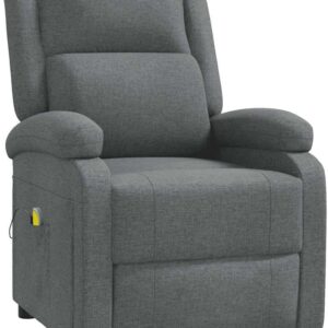 vidaXL Massage-Sessel mit verstellbarer Rückenlehne und Fußstütze, Dunkelgrau