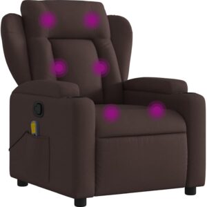 vidaXL Massage-Sessel mit verstellbarer Rückenlehne und Vibration, Dunkelbraun