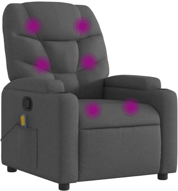 vidaXL Massagesessel mit verstellbarem Rücken & Vibration, dunkelgrau