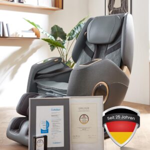 WELCON EASYRELAXX PLUS Massage Chair Grey/Black, 4D, Inductive Charger, Voice Control