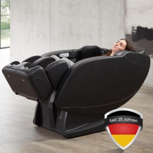WELCON Prestige II Massagestuhl Schwarz – 3D-Massage, Zero Gravity, Wärme, 6 Programme